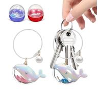 Toyvian 2 Llaveros de Pareja de Delfines, Bonito Juego de Llaveros de Ballena con Colgante de Perla, con Temática Oceánica para Enamorados, Adornos para Bolsos Y Accesorios de Billetera, Regalos