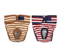 Toyvian 2 Pantalones Sanitarios para Perros Talla M, Pañales Fisiológicos Transpirables para Mascotas, Bragas Menstruales para Perras en Celo, Ropa Interior Higiénica Rojo y Marrón