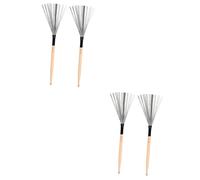 Toyvian 2 Pares Cepillo De Tambor De Doble Cabeza Bolsa De Baquetas Cepillo De Tambor De Alambre Instrumento Musical Cepillar Cabeza Doble Acero Carbono Suministros Para Instrumentos