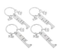 Toyvian 2 Pares de Llaveros de Inauguración Casa y Colgantes de Llavero de Acero Inoxidable Resistentes, Diseño Minimalista Moderno, Organizadores de Llaves para Parejas, Obsequio para