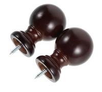 Toyvian 2 Piezas Adorno de Madera para Barra de Cortina con Cabeza Redonda Accesorio para Extremo Barra Diseño Elegante y Resistente