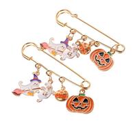 Toyvian 2 Piezas Alfiler de Calabaza de Halloween Broche Decorativo de Cartoon Accesorio Vintage para Ropa y Bolsos Pin Antidesgaste y Elegante para Celebraciones de Halloween