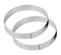 Toyvian 2 Piezas Anillos para Hornear Pizza y Panqueques de Acero Inoxidable 20 Cm X 2 Cm, Moldes Resistentes para Cocina Profesional y Repostería Casera