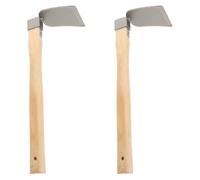 Toyvian 2 Piezas Azada de Jardinería Manual de Acero Mango de Madera de 15 Pulgadas para Desherbar, Plantar y Aflojar el Suelo en Cultivo y Cuidado del Jardín