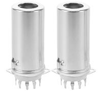 Toyvian 2 Piezas Base Cerámica para Tubo con Cubierta de Aluminio para Amplificador de Válvulas Base de 9 para Montaje PCB Reemplazo Robusto para Equipos de Audio Plata