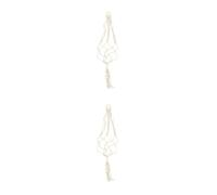 Toyvian 2 Piezas Bolsa de red para ukelele percha de macramé colgador de macramé para ukelele Caballas colgantes de maceta de flores tejidas Sabana de algodon