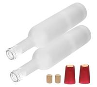 Toyvian 2 Piezas Botellas de Vidrio Vacías para Vino y Bebidas Botellas Reutilizables para Manualidades y Decoración del Hogar Vidrio Resistente con Diseño Ondulado Mate