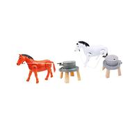 Toyvian 2 Piezas Caballos De Juguete para Girar Juguete De Caballo Educativo Compañeros para Trabajo Creativo De Simulación y Molino