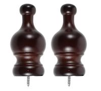 Toyvian 2 Piezas Cabezal Decorativo de Madera Accesorio para Parte Superior de Barras de Cortinas para Barra de Cortina Estilo Reina el Hogar