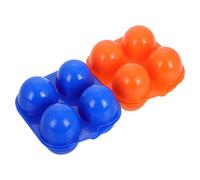 Toyvian 2 Piezas Caja de Almacenamiento de Huevos Portátil con Diseño de Rejillas Organizador de Huevos para Camping y Picnic Protección Antiimpacto de Transportar Azul y Naranja
