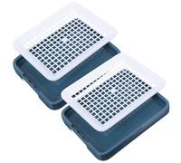 Toyvian 2 Piezas Caja Sanitaria para Conejos y Cobayas de Plástico Diseño en Esquina, Ajuste Seguro para Jaulas y Evita Que Las Mascotas Se Queden Atrapadas