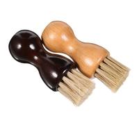 Toyvian 2 Piezas Cepillo para Limpieza de Zapatos Mini con Mango de Madera Aplicador Eficaz para Betún y Eliminación de Manchas Portátil para Cuidado y Pulido Viajes y Uso Diario