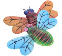 Toyvian 2 piezas Colgantes de Abejas de Metal Azul y Naranja Decoración de Pared para Interior y Exterior Adornos Metálicos para Hogar y Jardín Fácil Instalación y Resistencia al Aire