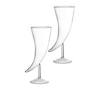 Toyvian 2 piezas Copas de Vino Diseño de Cuerno de Buey de Resistentes al Desgaste Elegantes Vasos para Cócteles y Fiestas Aptas para Whisky y Vino Material de Vidrio de Alimenticio Fácil