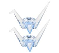 Toyvian 2 Piezas de Decoración Acrílica Transparente de Grulla Origami 3D, Figura Decorativa Azul Claro de 9 Cm para Manualidades Infantiles y Adornos para Fiestas Hogar