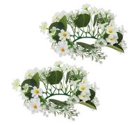 Toyvian 2 Piezas de Flores Margarita para Vela, de Margaritas Artificiales, Blanco, Flores de Seda y Plástico, Estructura Estable, Apta Mayoría de Velas, Decoración de Mesa