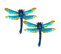 Toyvian 2 Piezas Decoración De Libélula De Hierro Forjado Esculturas De Libélulas Para Pared Adornos De Pared Colgantes Para Jardín o Sala De Estar