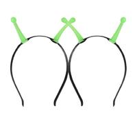 Toyvian 2 Piezas Diadema de Antena Luminosa Verde para Fiestas de Halloween y Cosplay, Accesorio Ligero de Plástico que Brilla Oscuridad para Eventos Divertidos
