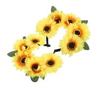 Toyvian 2 Piezas Diadema Girasol Artificial Amarilla Accesorios Decorativos Boho para Mujer y Niña para Disfraces Hippie Fiesta Otoño y Sesiones Fotográficas