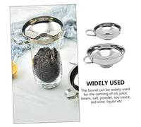 Toyvian 2 piezas Embudos de Acero Inoxidable con Asa Boca Ancha para Trasvasar Aceite Licor y Jugos Diseño Fácil de Limpiar y Uso Múltiple Cocina