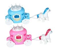 Toyvian 2 Piezas Escultura Carro De Calabaza para Niños Juguetes para Niñas Adornos Estatua De Calabaza Decoraciones De Coches Suite De Plástico Coche De Calabaza Figuras De Carro De