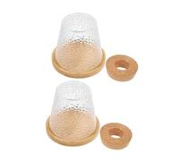 Toyvian 2 Piezas Estación Hidropónica para Plantas con Jarrones de Transparente y Martillada Incluye Bandeja de Madera y Tapón para Escritorio Decoración Moderna y para Bodas y