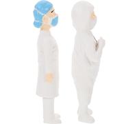Toyvian 2 Piezas Figuras Miniatura Médico Mini Adornos Humanos para Casa de Muñecas Decoración Micro Paisaje y Escenario Juguete para Modelo Compacto y Portátil