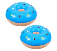 Toyvian 2 Piezas Juguete Chirriante para Perros Pequeños de Látex Forma de Dona, Mordedor Fácil de Limpiar para Uso Interior y Exterior