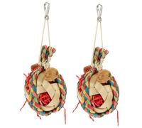 Toyvian 2 Piezas Juguete Colgante para Pájaros de Natural Juguete Masticable para y Aves Diseño Columpio Decorativo Seguro y Divertido para Jaulas de Aves