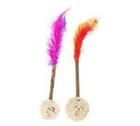 Toyvian 2 Piezas Juguete de Gato de ratán Plateado Palos Juguete para la dentición del Gato Interior palitos masticables silvervine para Gatos Mastice el Juguete para
