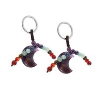 Toyvian 2 Piezas Llavero Colgante de Cristal con Esfera Lunar Adorno para Bolso y Mochila con Cierre Metálico Seguro Ligero y Resistente Regalo para Mujeres