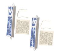 Toyvian 2 Piezas Mezuzah Metálica con Pergamino de Decoración Judía para Puerta Bendición para Familia Diseño Retro y Antiguo para Hogar y Oficina