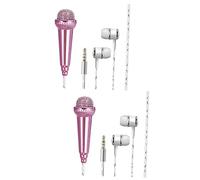 Toyvian 2 Piezas Mini micrófono pequeño micrófono Bolsa de armónica microfono Youtuber Karaoke microfono Sing Adorable micrófono de teléfono micrófono portátil Mano Tableta