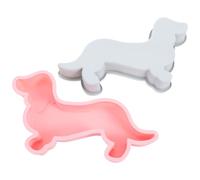 Toyvian 2 piezas Molde de Silicona Grande para Hornear Forma de Perro Salchicha Resistente Altas Temperaturas de Unidades Azul y Rosa para Pasteles Chocolates y Postres DIY