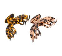 Toyvian 2 Piezas Pinza Cabello Estilo Francés de Acetato Diseño Curvado y Acabado Carey, Portátil y Fácil de Usar Mano, Adecuado para Viajar y Bodas