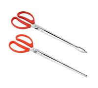 Toyvian 2 Piezas Pinzas de Acero Inoxidable para Serpientes Gancho Curvo y Recto Herramientas Resistentes para Captura Alimentación y Limpieza de Reptiles con Mango Ergonómico