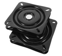 Toyvian 2 Piezas Placa Giratoria Cuadrada de 5 Pulgadas para Taburete de Bar, Hierro Negro Rodamientos Prelubricados y Fácil Instalación para Bares y Sillas Reclinables