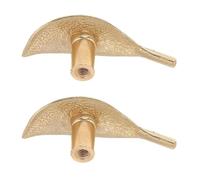 Toyvian 2 Piezas Pomo Decorativo de Latón en Forma de Hoja, Tirador de Armario de Cocina, Dorado, Estilo Vintage y Moderno, Instalación Fácil, para Cajones, Armarios y Puertas