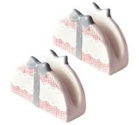 Toyvian 2 Piezas Servilletero de Pie Servilleteros para Cocina Rosa Cerámica Diseño Vertical Ahorra Espacio para Mesa, Cenas y Restaurante