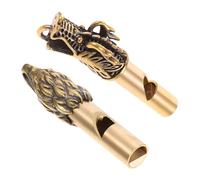 Toyvian 2 Piezas Silbato Decorativo de Cobre con Diseño Creativo para Camping y Actividades al Aire Silbato Colgante y Llaveros de Emergencia