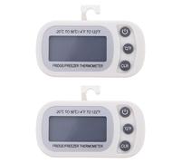 Toyvian 2 piezas Termómetro Digital Frigorífico Pantalla LCD Precisa Diseño Compacto con Gancho Soporte y Magnetismo para Nevera y Congelador Hogar