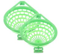 Toyvian 2 Unidades Cuenca de Plástico para Nido de Loro y Palomas Mensajeras, Soporte Estable y Fácil de Quitar, Color Verde Adecuado para Jaulas Hogar o Tienda de Aves
