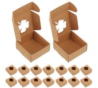 Toyvian 20 Piezas Caja de Embalaje de Jabón Hecho a Mano de Papel Kraft Diseño de Cuatro Hojas para Muestras Cosméticas y Dulces en Fiestas y Bodas