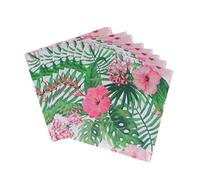 Toyvian 20 servilletas desechables de papel de flamenco hawaiano para baby shower, cumpleaños, hawaiano, verano, luau, suministros para fiestas tropicales