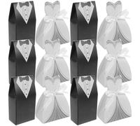 Toyvian 200 Cajas para Recuerdos de Boda Forma de Esmoquin y Vestido Cajas de Dulces para Bodas Hechas de Papel 200 Piezas 100 Novios 100 Novias Ideales para Decoración y Regalos en