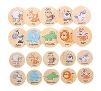 Toyvian 20piezas Memoria De Madera para Niño Niña Educativas Mejora La Atención y Habilidades Cognitivas Juguete Interactivo De Aprendizaje para Educación Temprana y Desarrollo