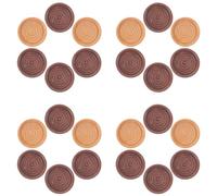 Toyvian 24 Piezas Piezas de Madera para Damas Redondas Bordes Roscados Mejorados, Piezas de Repuesto Grandes para Juegos de Mesa y Aprendizaje Principiantes