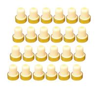 Toyvian 24 Piezas Tapones de Corcho Alta Molecular para Botellas de Vino Sellado Ajustado y Reutilizable con Marco de Aluminio Dorado Compatibles con Botellas de Vidrio para Fiestas y Uso