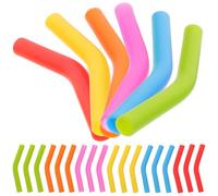 Toyvian 24 Puntas de Pajita de Silicona Reutilizables para Pajitas de Acero Inoxidable, Interior 8mm, Livianas y Resistentes, Ideales para Bebidas en Casa o Exteriores