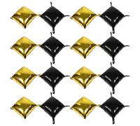 Toyvian 25 Globos de Aluminio Cuadrados de Doble Cara Negro y Dorado Tiras, 25 Piezas para Decoración de Pared, Fiestas de Cumpleaños, Bodas y Suministros para Eventos